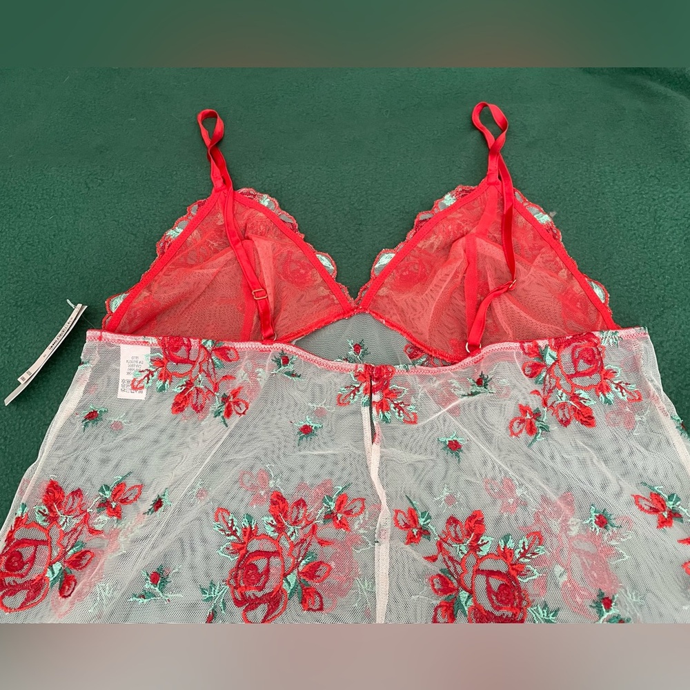 Victoria's Secret Floral Embroidery Sheer Mesh Slip - Picture 7 of 16